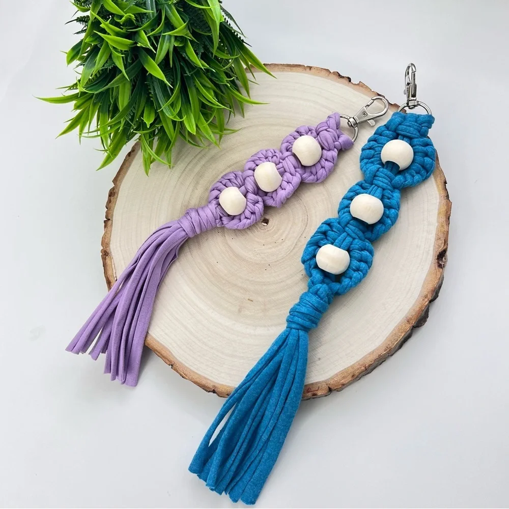 Boho Handcrafted Floral beaded huge keychain